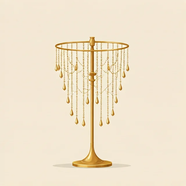 Base - Gold with crystal hanging beads rental